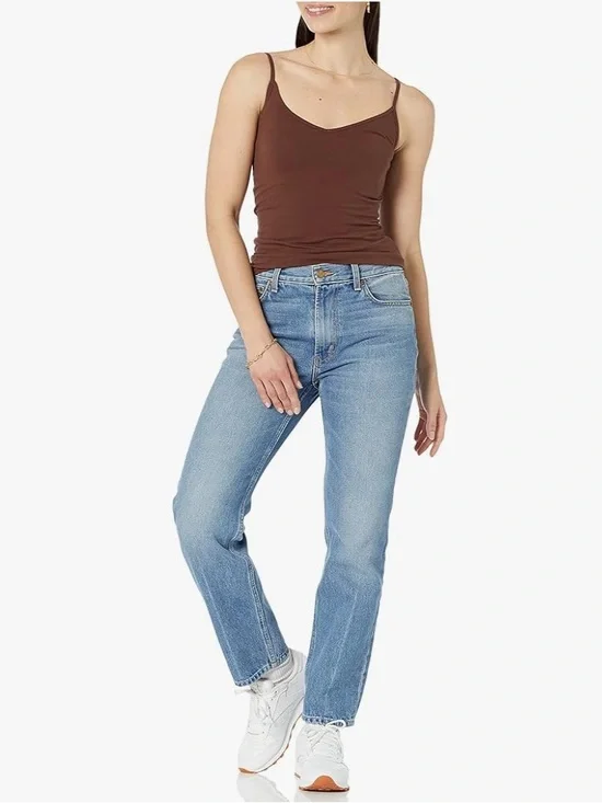 Amazon Essentials 4 Pack V-cut Tank Tops Spaghetti Strap Brown Black White Camis - Picture 12 of 15